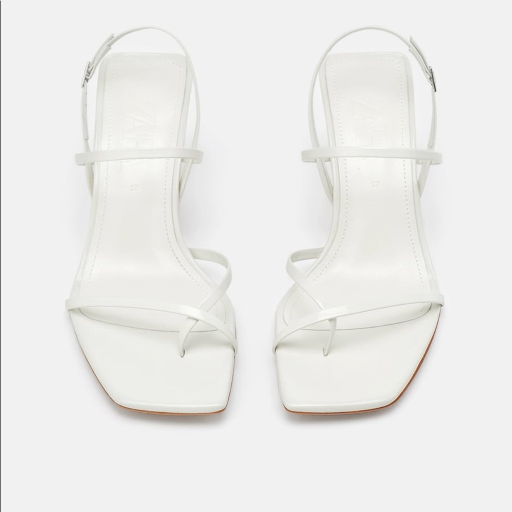 Zara strappy mid heel sandal